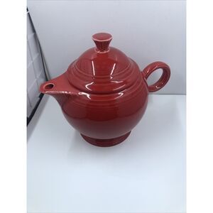 Fiesta SCARLET Red 5 Cup Teapot  Pedestal Base Round Handle Fiestaware